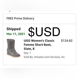 UGG Women's Classic Femme Short Boot with inside wedge in heel size 8